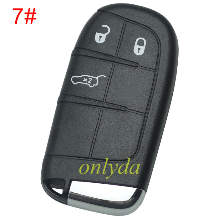 For Chrysler keyless  remote key with 434mhz with PCF7945/7953   HITAG2 chip with 2/2+1/3/3+1/4+1 button key shell , please choose