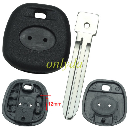 For Toyota transponder key blank TOY43R blade with badge with  carbon chip part