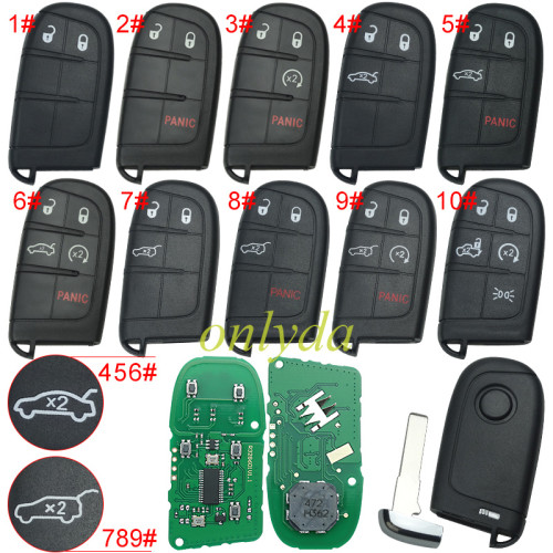 For Jeep Grand Cherokee2014-2019 Chrysler 300 Dodge Durango Journey Charger Challenger Fiat Freemont 2011-2016 Fiat Ottimo 500  46CHIPS , 433MHZ FCC ID :M3N-40821302， pls choose button
