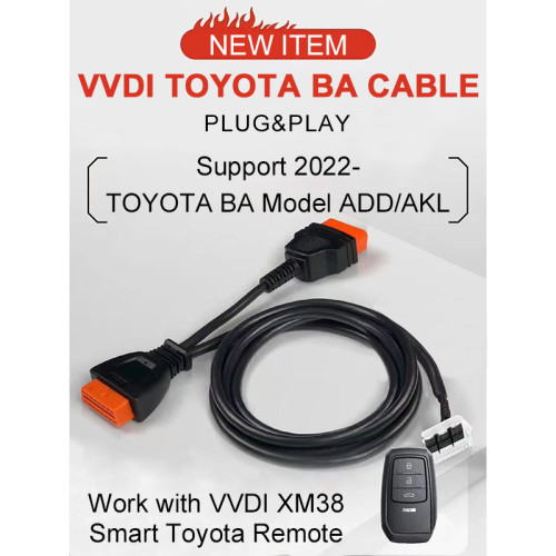 Xhorse VVDI Toyota BA All Key Lost Cable KD8ABAGL Work with MAX Pro, KTP, FT-OBD Support 2022