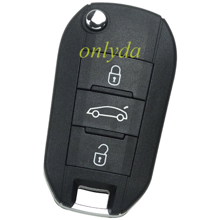 For Peugeot 3 button remote key blank with car button  , without badge ,have Va2 and HU83 blade , pls choose blade
