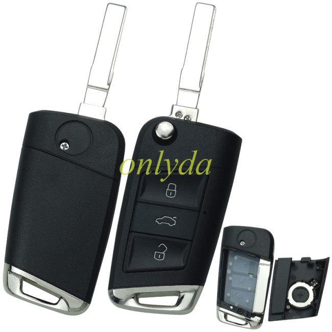For  VW 3button flip  remote key shell