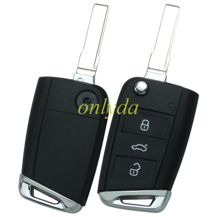 For VW 3 button remote key shell with HU66 blade, the pin hole is same as original shell