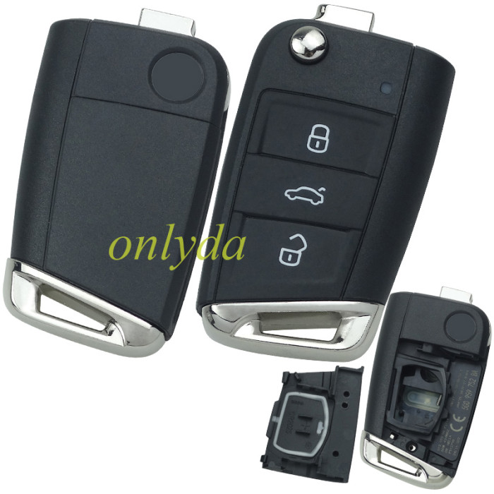For WV OEM 3 button remote key blank