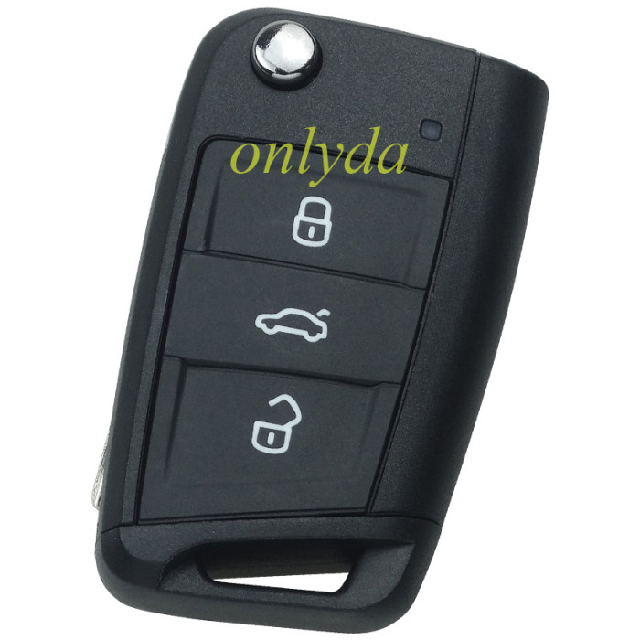 For VW 3 button flip remote key blank with HU66 blade， the pin hole is same as original shell