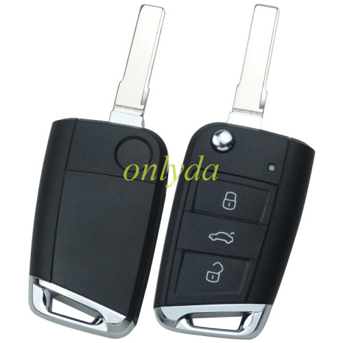 For VW 3 button remote key blank with HU66 blade