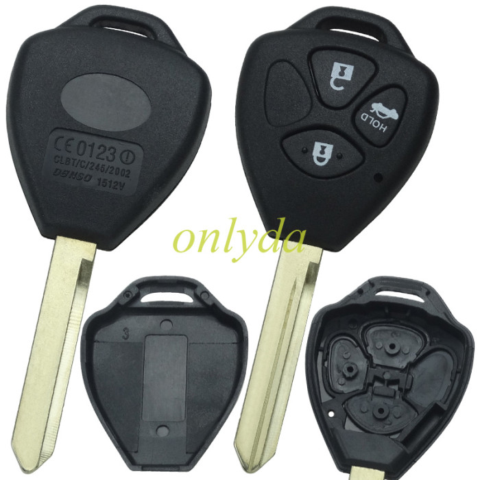 For Toyota upgrade 3 button remote key blank with TOY47 blade