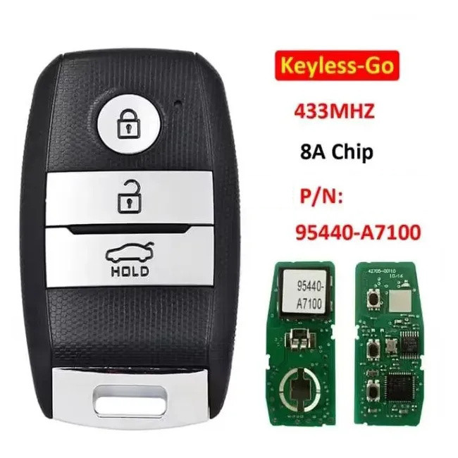 Aftermarket  Kia Keyless-Go 3 button remote key with 433mhz with  8A chip   PN:95440-A7100