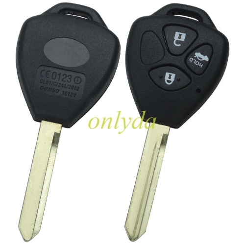 For Toyota upgrade 3 button remote key blank with TOY47 blade with badge