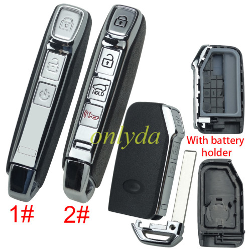 3/4 button remote key blank battery holder buttons on the side