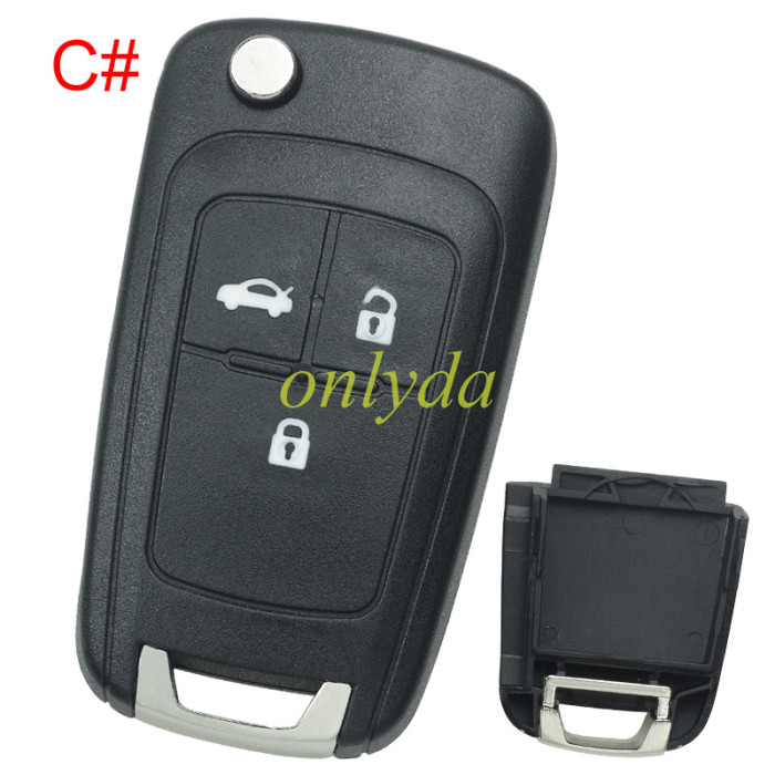 For Chevrolet  remote key shell replacement  without battery clamp with round badge place,   pls choose the button and blade
