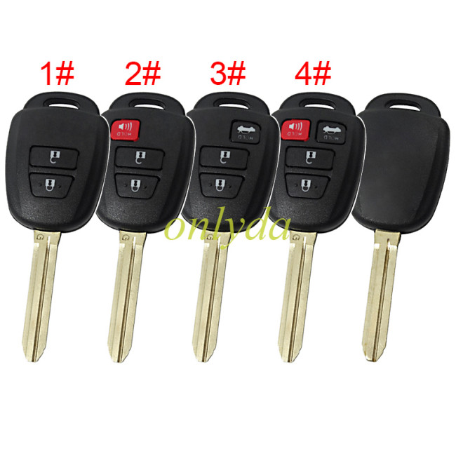 For Toyota  remote key blank without badge place, pls choose the button