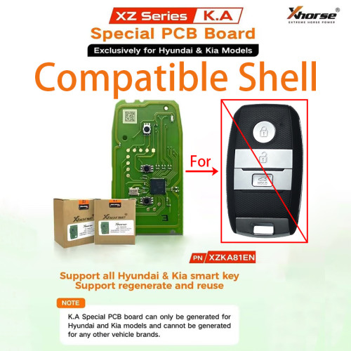 Xhorse smart remote key for Hyundai/Kia model  PN: XZKA81EN, ONLY PCB