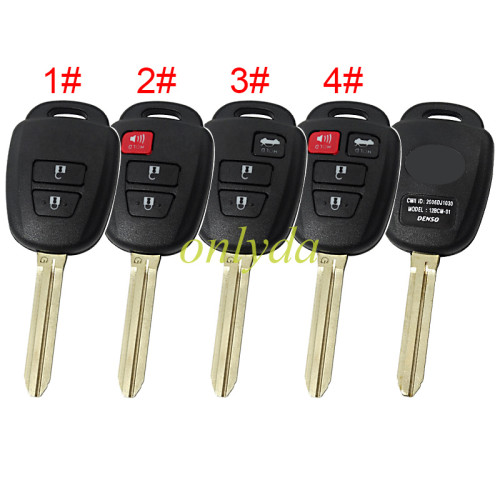 For Toyota  remote key blank with badge place, pls choose the button