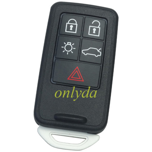 For Volvo 5 button remote key shell  with 1part  battery clamp and with blade