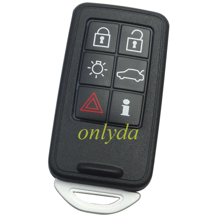 For Volvo 6 button remote key shell with 2 parts battery clampand and with blade
