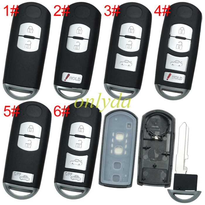For Mazda  remote key blank with oval logo place, pls chose the button