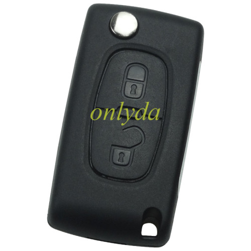 Original 100%new brand Peugeot 2 Button Flip  Remote Key with 46 chip FSK model 433mhz  NO blade