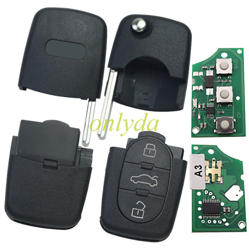 For Audi 3 button remote 434MHZ 4D0837231A