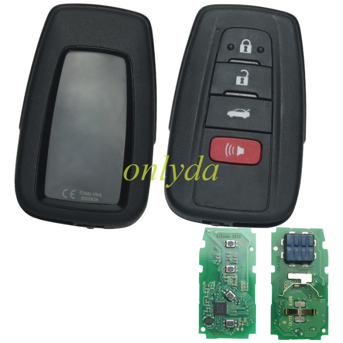  OEM C3 Smart for Toyota COROLLA BLUE LOGO  3+1 button remote key FSK with AES 4A chip PN : 61E466-0010 / B2U2K2R  /433MHz Hybrid Electric Vehicle 
