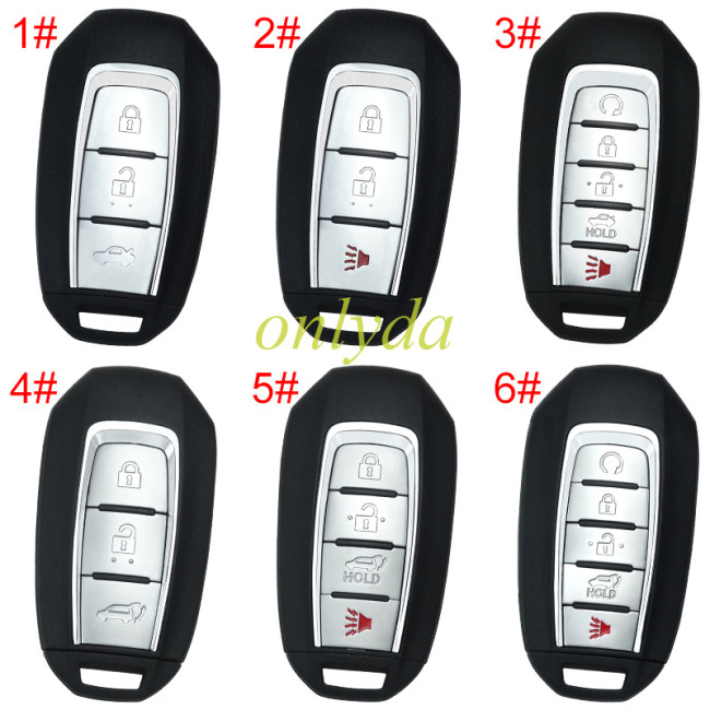 For Nissan  remote key blank,with badge , pls choose button