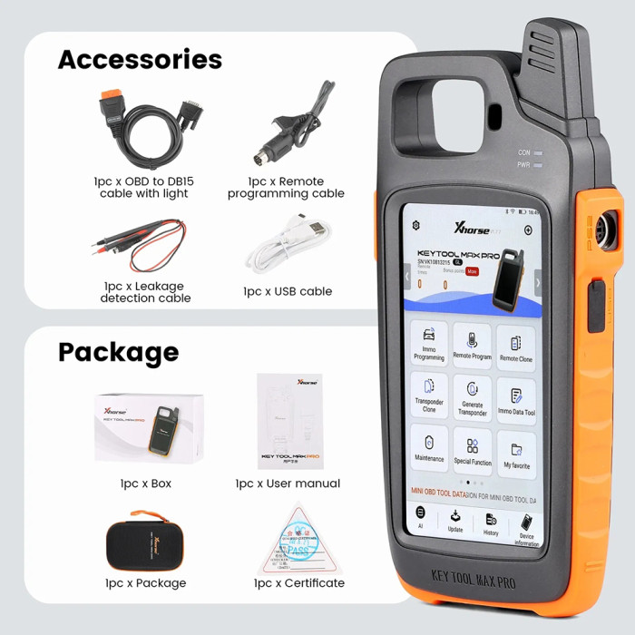 2022 Newest Xhorse VVDI Key Tool Max Pro With MINI OBD Tool Function Support Read Voltage and Leakage Current