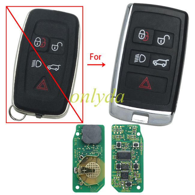 For Landrover keyless 5 button remote key with 315/433.92mhz PCF 7953 chip