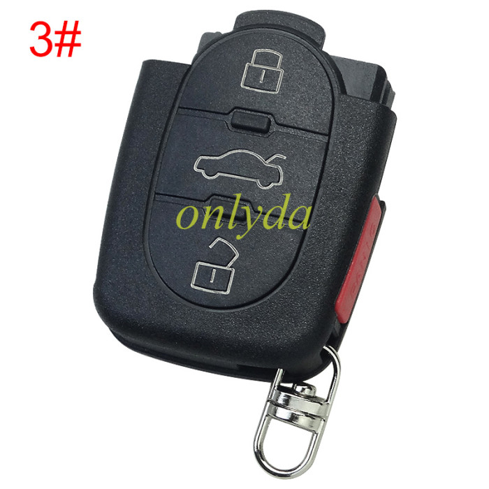 For Audi remote replacement key shell  part with 2032 model battery holder, pls choose the button type