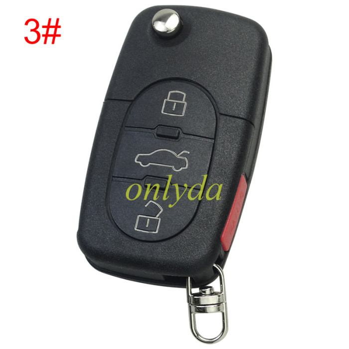 For Audi remote replacement key shell   with 1616 model battery holder, pls choose the button type