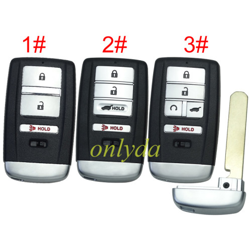 For Acura  Remote Key blank with blade, pls choose the button