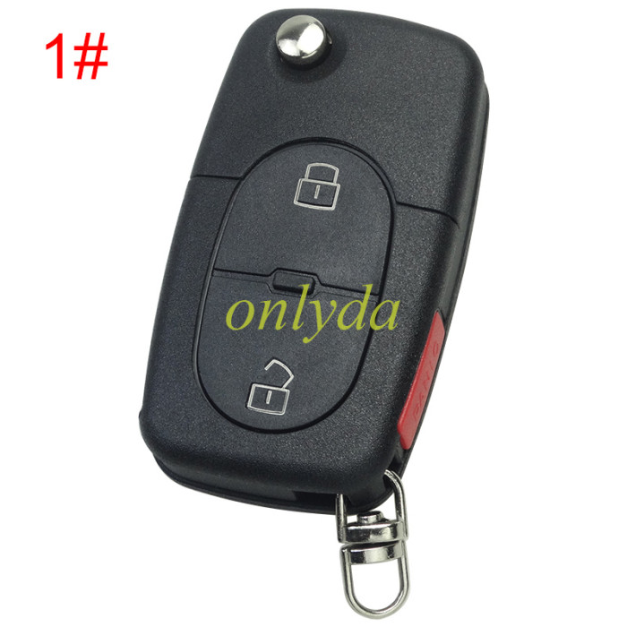 For Audi remote replacement key shell   with 2032 model battery holder, pls choose the button type