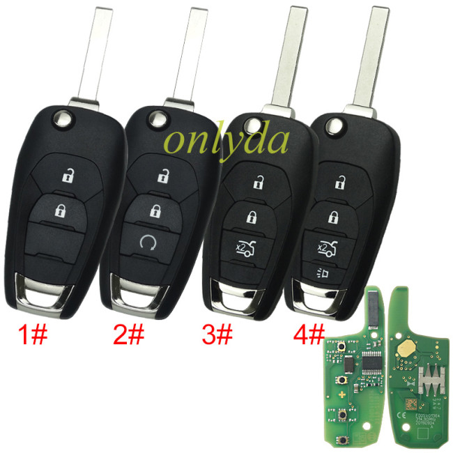 For Chevrolet original 2/3/4 button remote key  with 7961A chip-434mhz,The original PCB , aftermarket key shell (Please choose key shell )