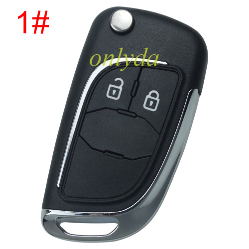 For Chevrolet modified folding remote  key shell  HU100 blade，with cross badge place, pls choose the button