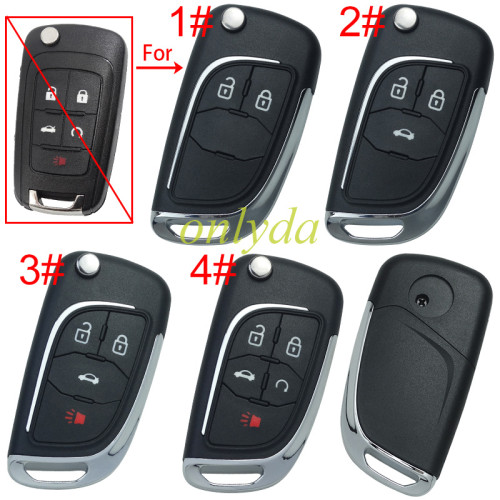 For Chevrolet modified folding remote  key shell  HU100 blade，with round  badge place, pls choose the button