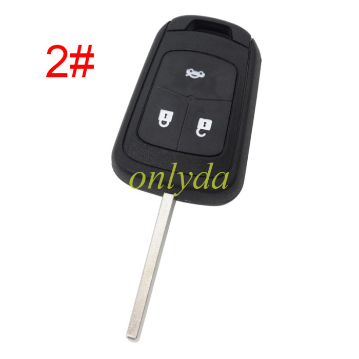 For Chevrolet  remote key blank 2B/3B with cross badge place, pls choose the button