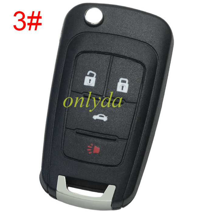 For chevrolet remote key blank HU100 blade with round badge place, pls choose the button