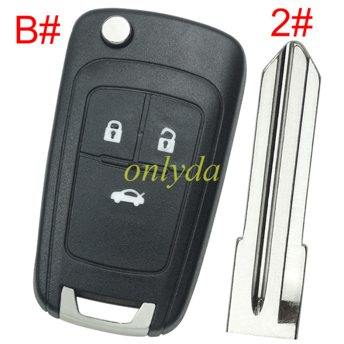 For Chevrolet  remote key shell replacement  with battery clamp with round badge place,   pls choose the button and blade