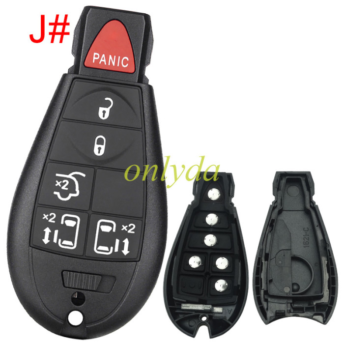 For Chrysler  remote key shell with panic button, emergency blade included， pls choose the button