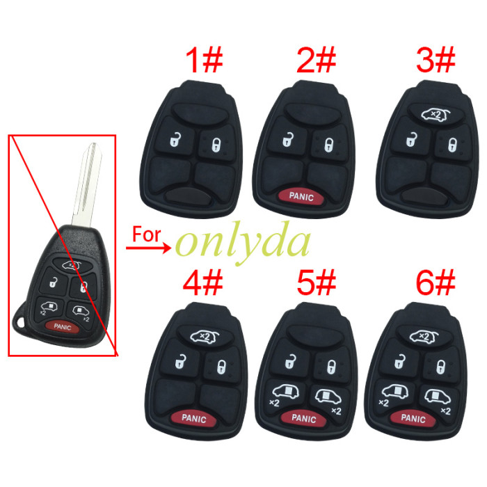 For Chrysler remote  key shell rubber pad, pls choose the button