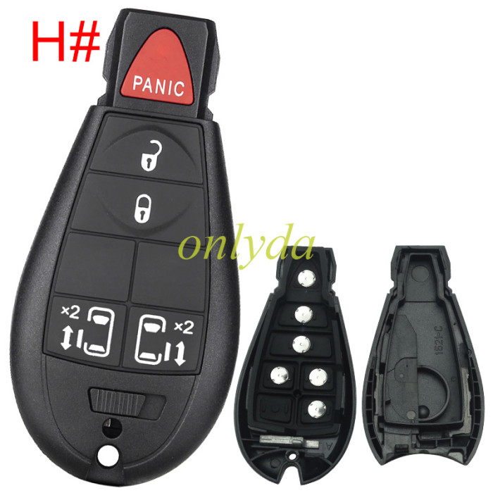 For Chrysler  remote key shell with panic button, emergency blade included， pls choose the button