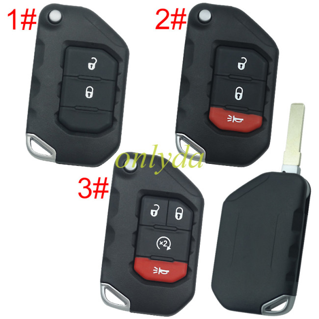 For Jeep remote key shell with badge, pls choose the button