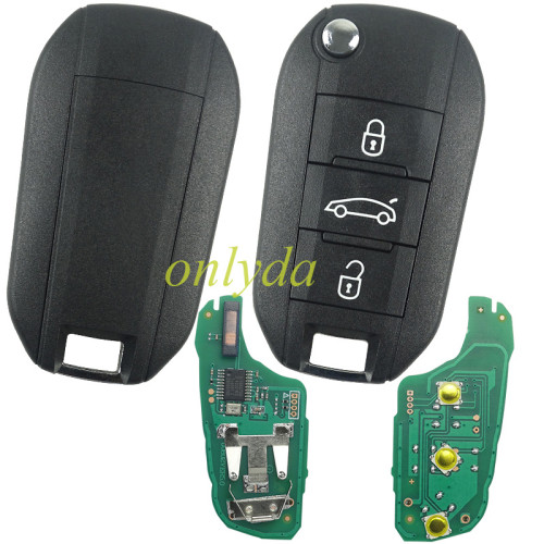 For Peugeot 3 button remote keys chip PCF 7941(HITAG2) with HU83 blade 434MHZ HELLA 5FA010 353-20 CMIIT ID:2013DJ0113   9807343377 00