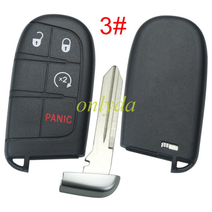 For Chrysler  remote key shell with blade CY24,the key pad can't remove ，without badge , pls choose button