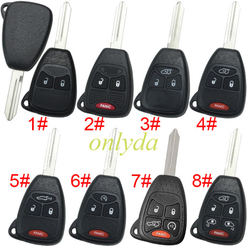 Super Stronger GTL shell  for Chrysler enhanced version remote  key shell without badge place, better quality, pls choose the button