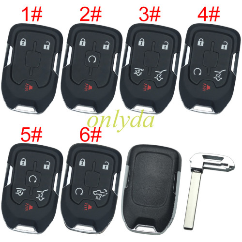 For GM  remote key blank with GMC badge place, pls choose the button