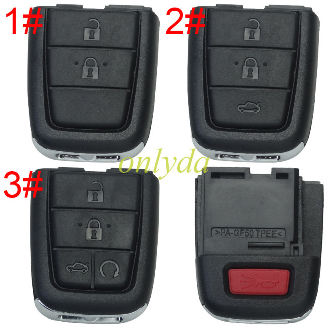 For GM remote key shell part   with 2+1/3+1/4+1button, pls choose the button