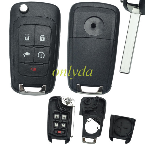 For Opel remote key shell 4+1Button with round badge place