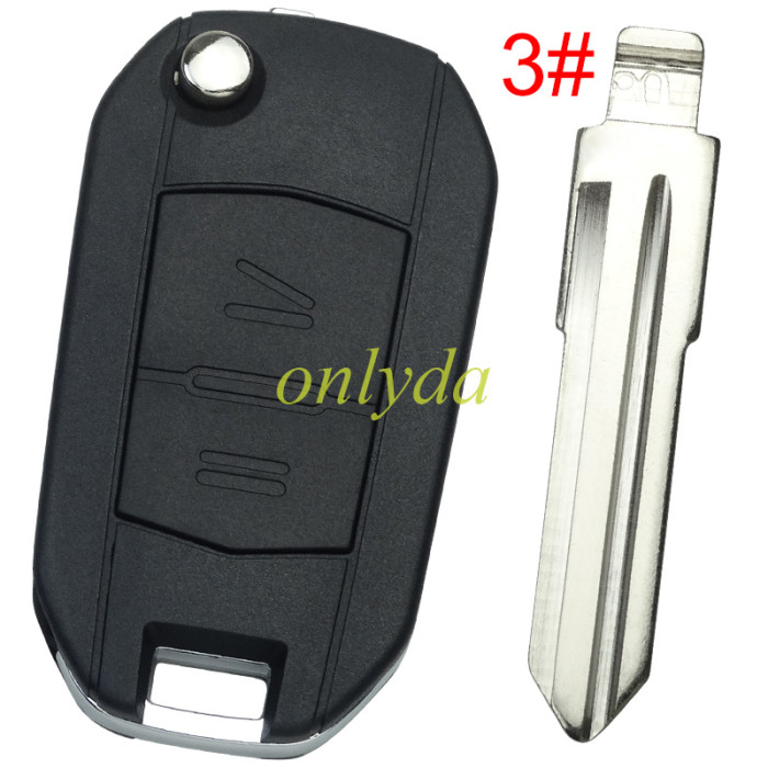 For Opel modified 2 Button remote key shell with round badge place, pls choose the blade