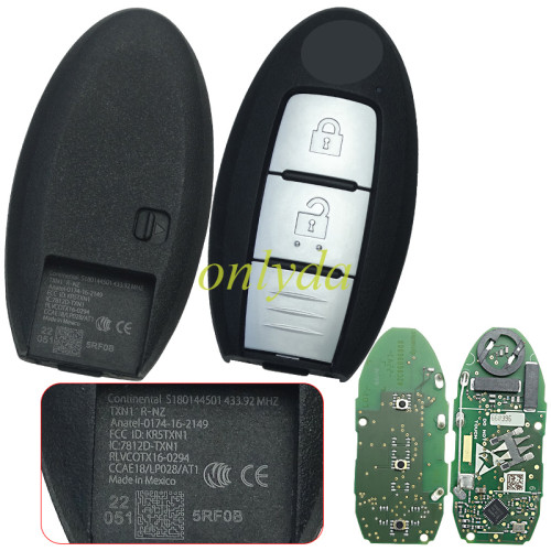 original  nissan   Car FOB Keyless Smart Remote Key 3 button  For Nissan Altima Teana Sylphy 2019+ 433Mhz 4A HITAG AES Chip