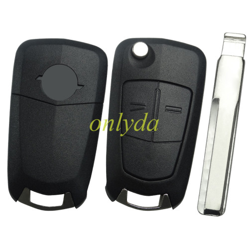 For Opel 2 button  remote key blank  with round badge place,  blade HU43